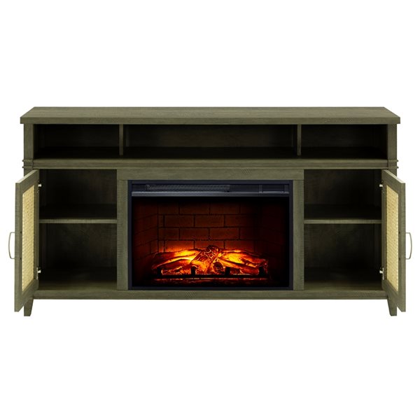 Devora 60" Media Infrared Electric Fireplace in Gray Finish