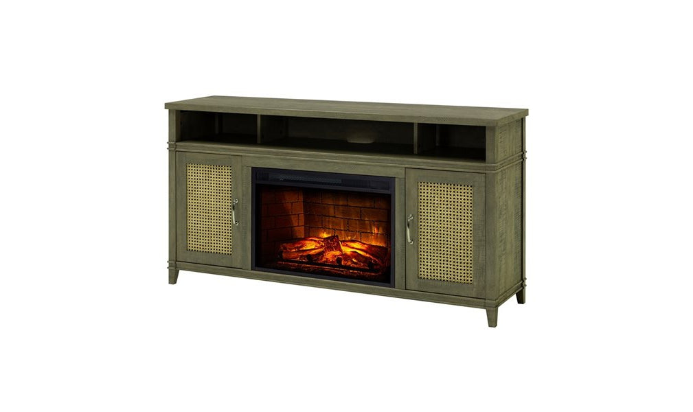 Devora 60" Media Infrared Electric Fireplace in Gray Finish