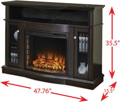 Blanca 48" Media Electric Fireplace in Rustic Brown Finish