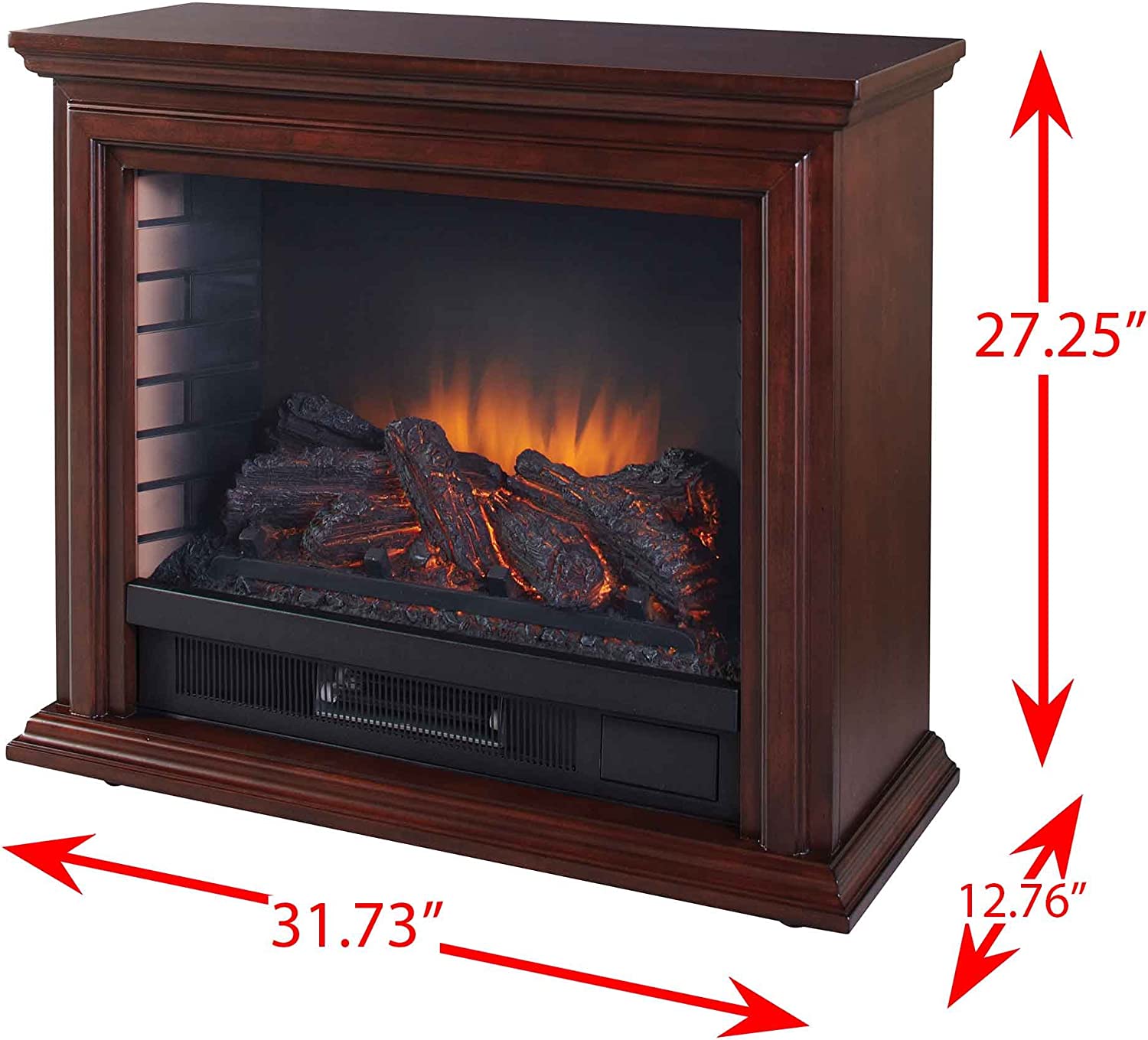 Dawson 32” Mobile Infrared Electric Fireplace in Cherry