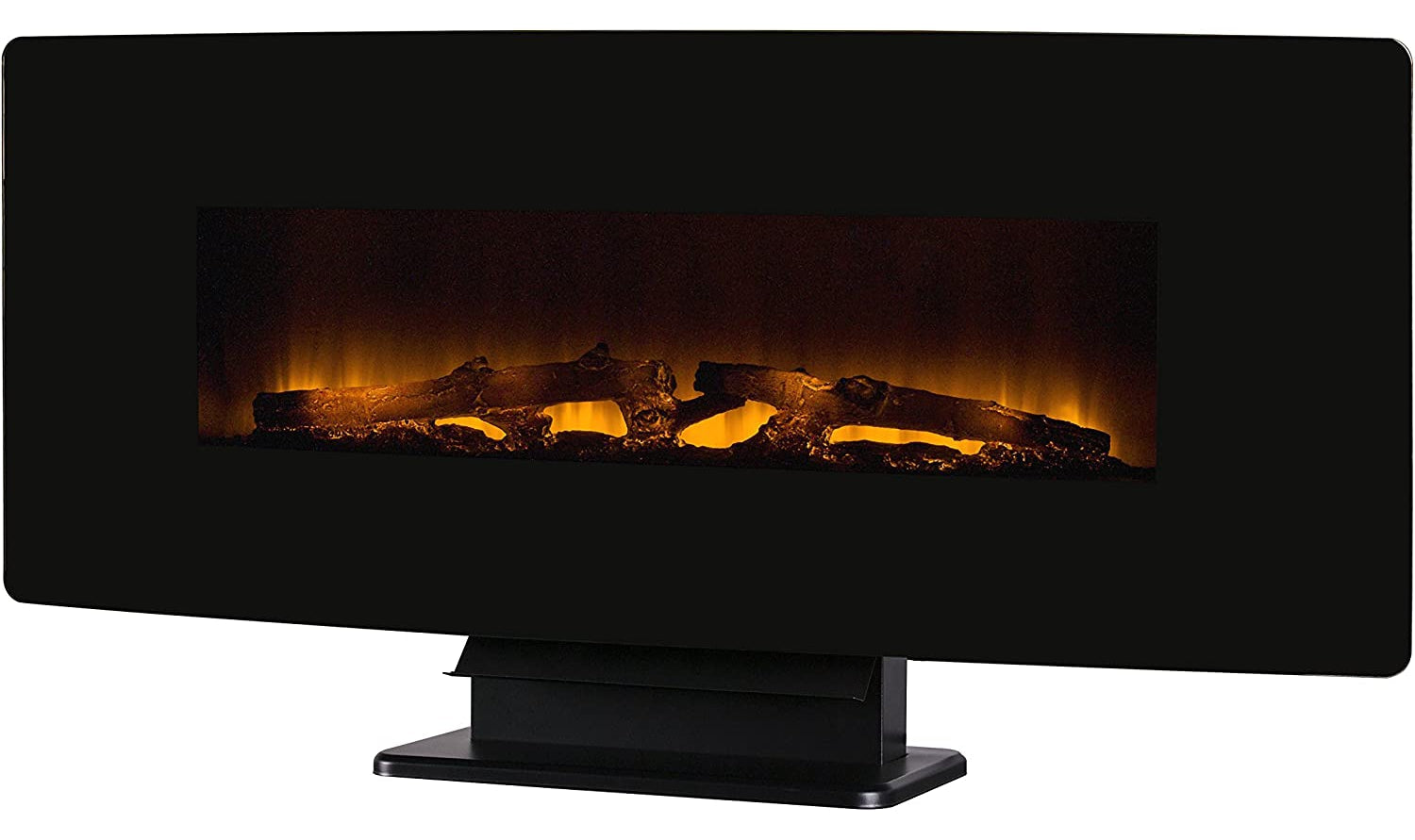 Coraline 48" Curved Front Wall Mount Electric Fireplace with Black Glass