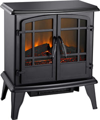 Alison Electric 20" Wood Stove Heater in Matte Black Finish