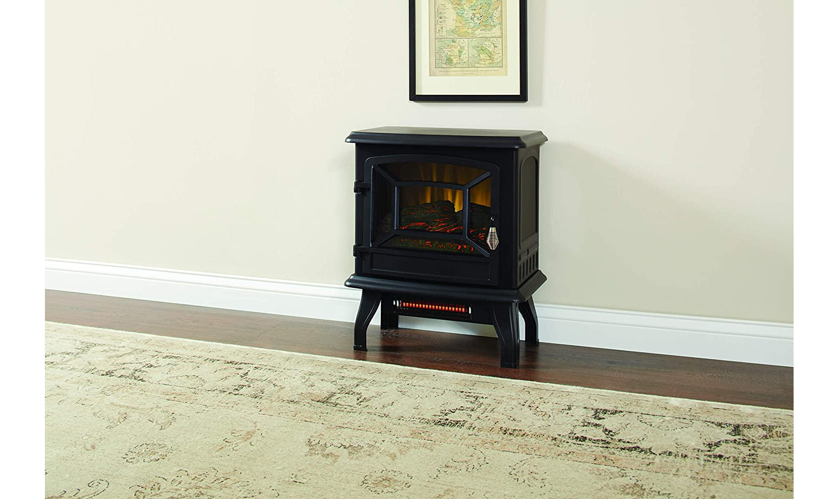 Duncan 17" Infrared 2 Stage Electric Stove in Black