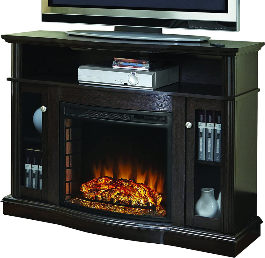 Blanca 48" Media Electric Fireplace in Rustic Brown Finish