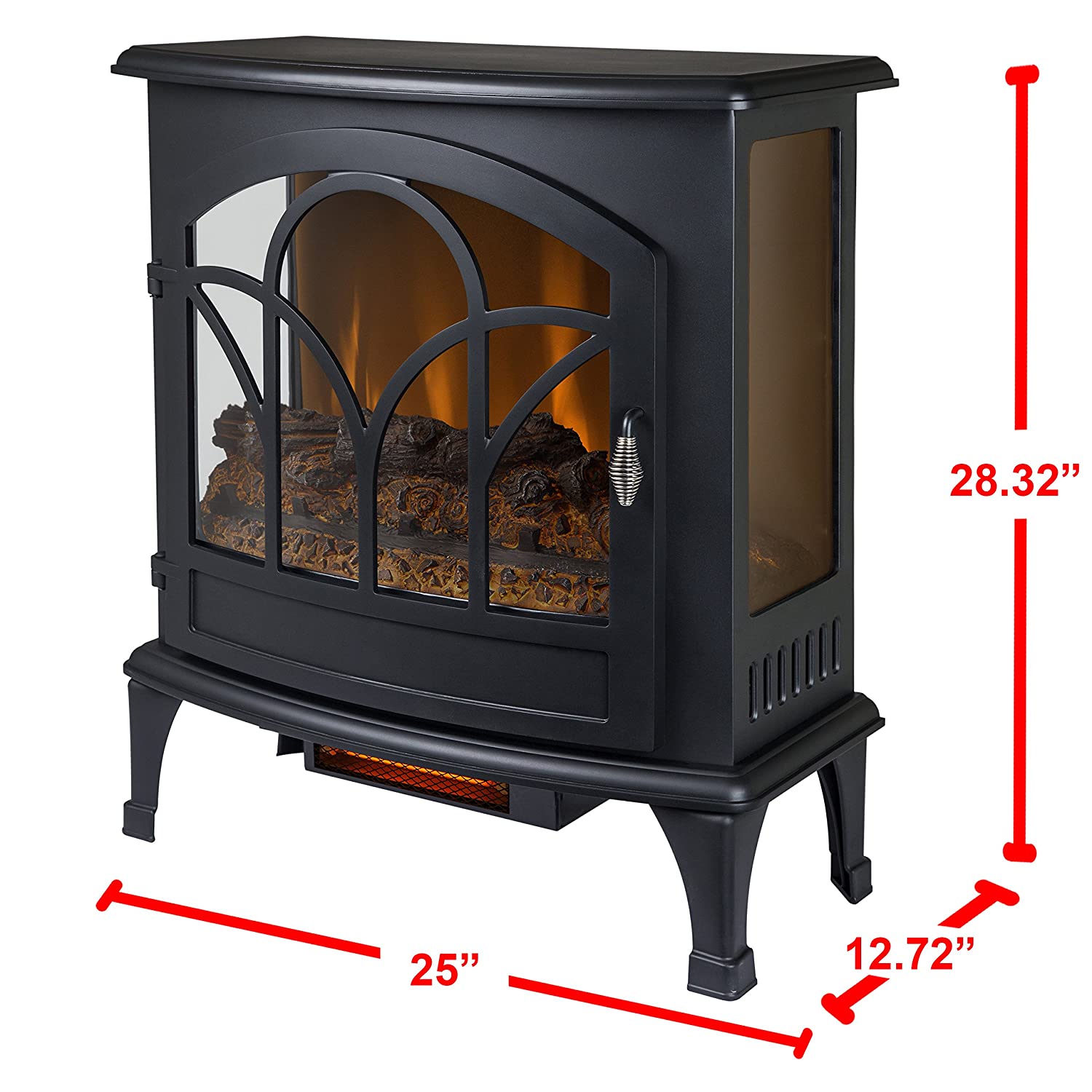 Braxton 25 Curved Front Infrared Electric Stove In Black