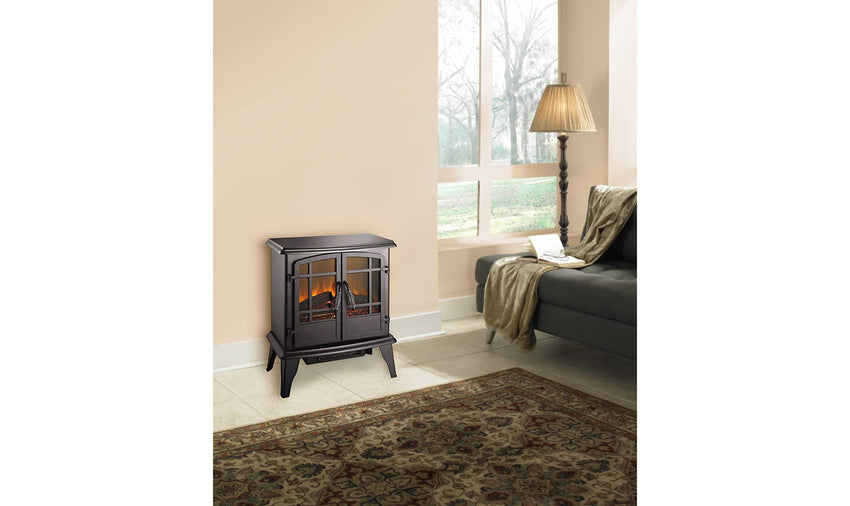 Alison Electric 20" Wood Stove Heater in Matte Black Finish