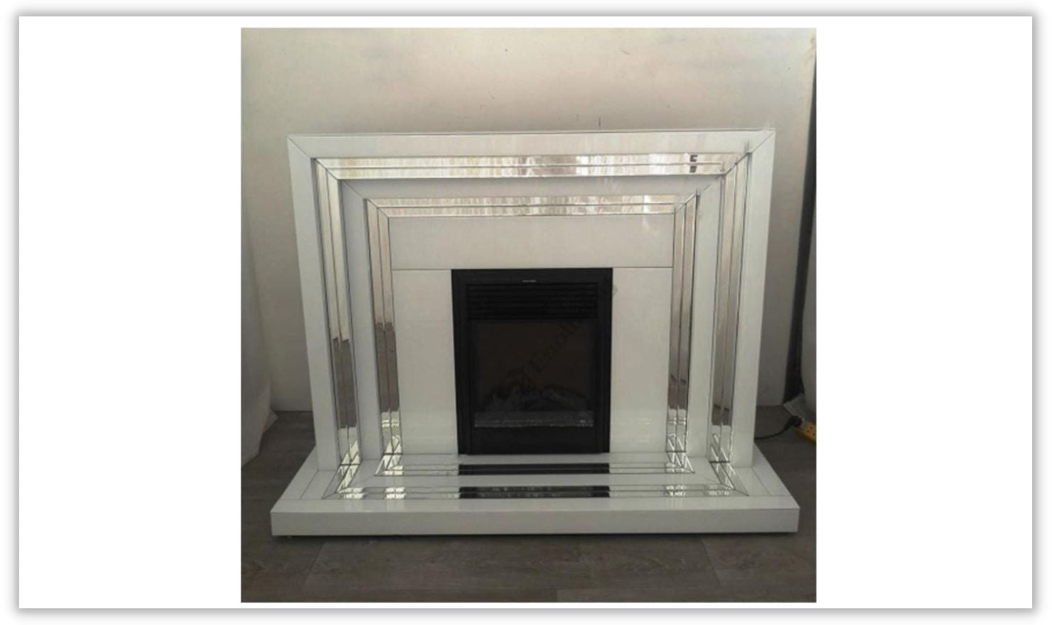 CNC Industrial Mirrored Electric Fireplace Mantle