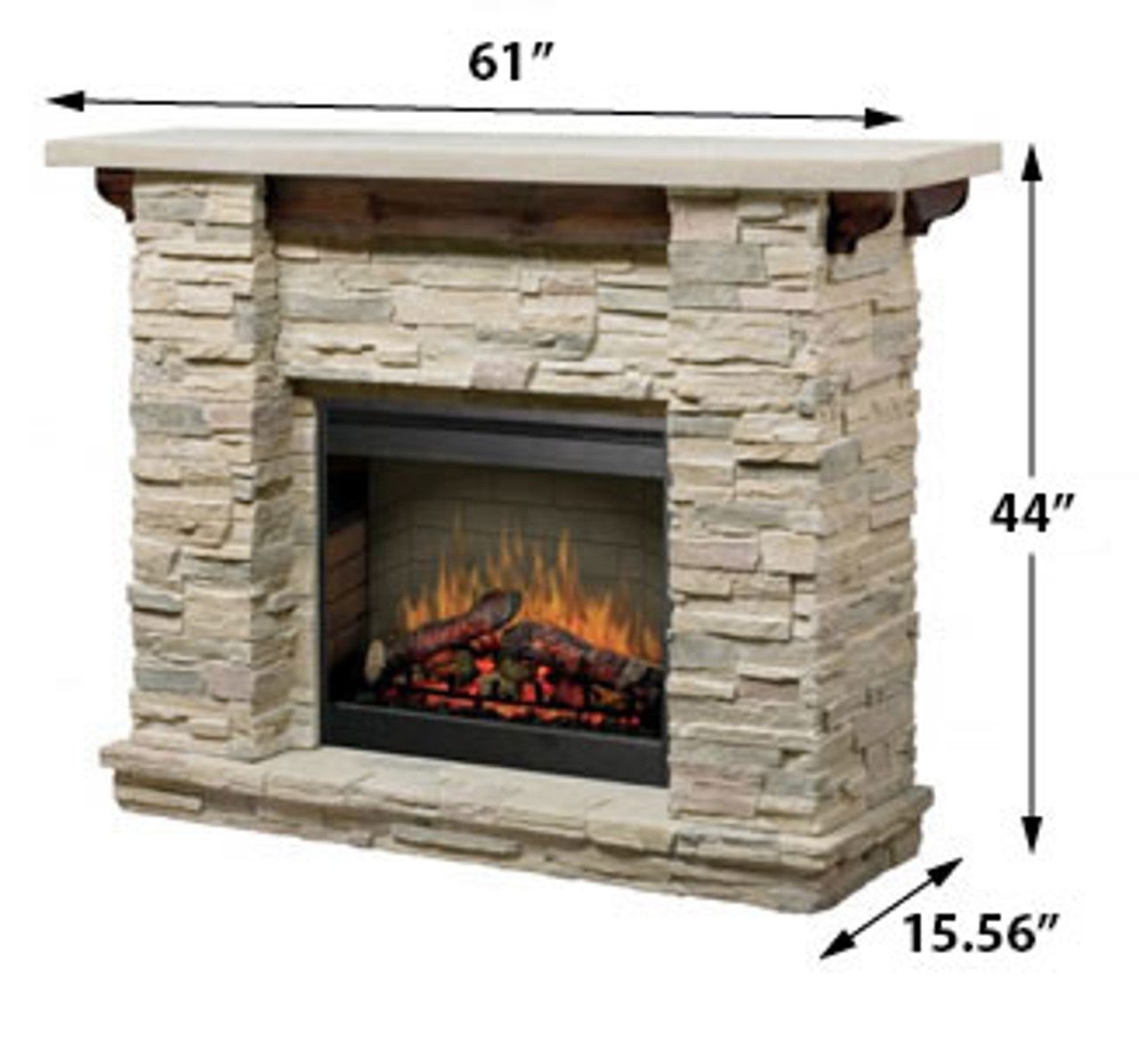 Featherston Natural Man-made Stone Mantel Fireplace