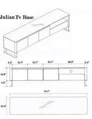 Jennifer Italia Benoit Rectangle Modern TV Base In Walnut