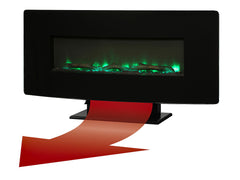 Brayden 36" Curved Black Wall Mount Electric Fireplace