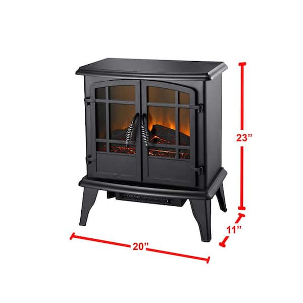 Alison Electric 20" Wood Stove Heater in Matte Black Finish